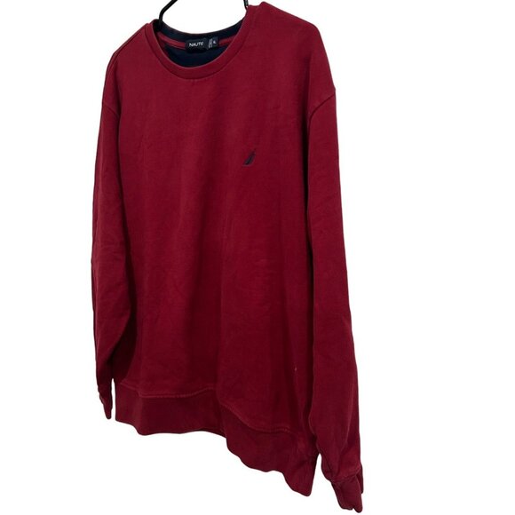 Nautica Mens Red Crewneck Pullover Sweatshirt Sz XL - Picture 3 of 8